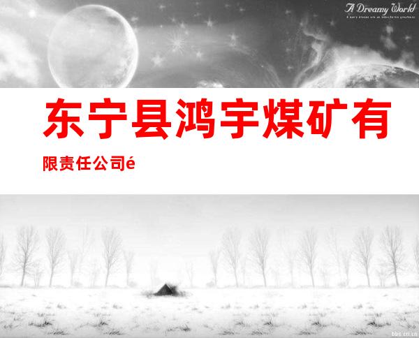 东宁县鸿宇煤矿有限责任公司鸿福煤矿